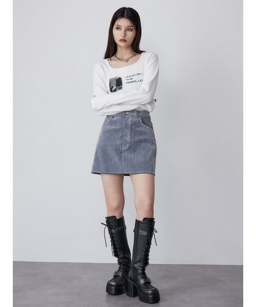 MURUA(ムルーア)の「レースアップベルトロングブーツ(ブーツ・レディース・ブラック/ブラウン・22.5/23.5/24.5)」の10枚目の写真