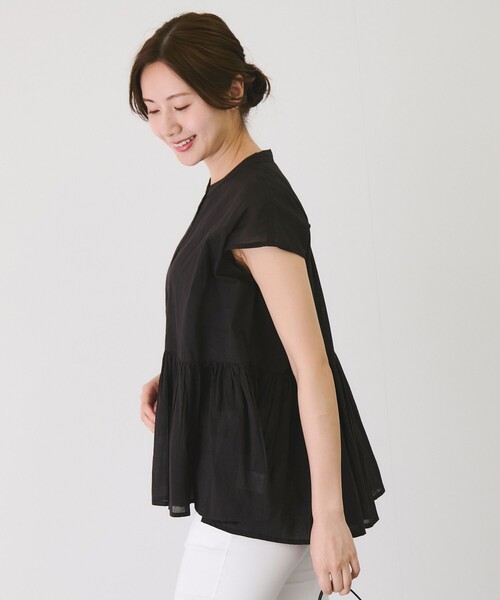 Jayro(ジャイロ)の「ボイルタックブラウス(シャツ/ブラウス・レディース・ラベンダー/ライトグリーン/ブラック・38)」の5枚目の写真