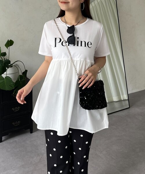 prose verse(プロズヴェール)の「ロゴペプラムTシャツ(Tシャツ/カットソー・レディース・ブラック/オフホワイト・MEDIUM/LARGE)」の5枚目の写真