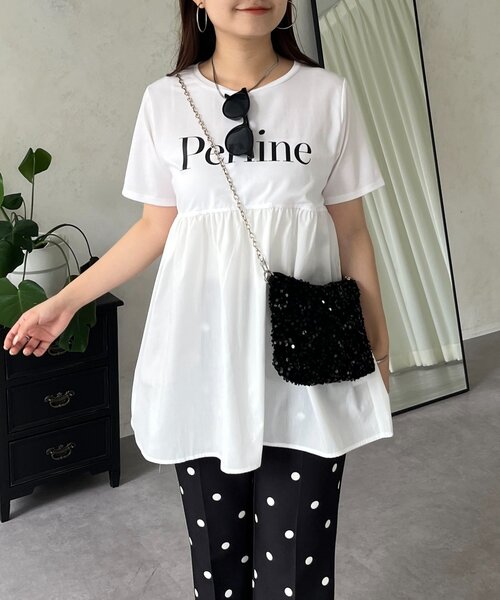 prose verse(プロズヴェール)の「ロゴペプラムTシャツ(Tシャツ/カットソー・レディース・ブラック/オフホワイト・MEDIUM/LARGE)」の15枚目の写真