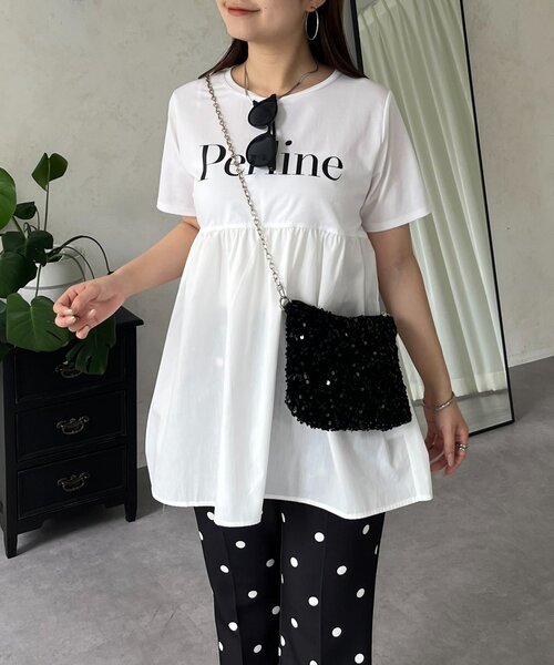 prose verse(プロズヴェール)の「ロゴペプラムTシャツ(Tシャツ/カットソー・レディース・ブラック/オフホワイト・MEDIUM/LARGE)」の16枚目の写真