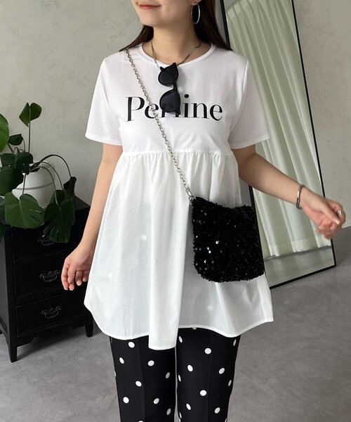 prose verse(プロズヴェール)の「ロゴペプラムTシャツ(Tシャツ/カットソー・レディース・ブラック/オフホワイト・MEDIUM/LARGE)」の18枚目の写真