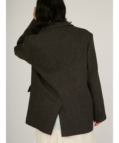 emmi（エミ）の「ウールチェックジャケット（テーラードジャケット・レディース・ブラウン/ダークグレー・0/1）」の7枚目の写真