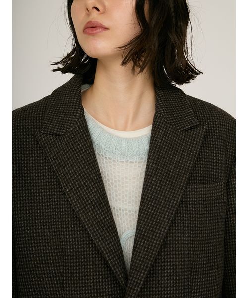 emmi（エミ）の「ウールチェックジャケット（テーラードジャケット・レディース・ブラウン/ダークグレー・0/1）」の9枚目の写真