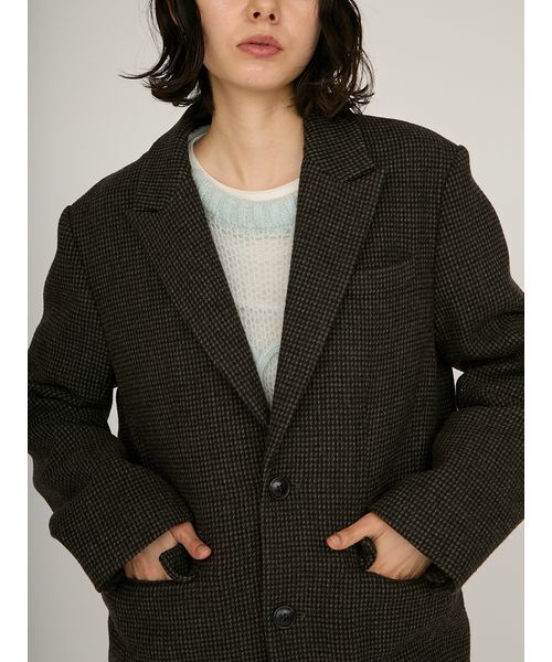 emmi（エミ）の「ウールチェックジャケット（テーラードジャケット・レディース・ブラウン/ダークグレー・0/1）」の10枚目の写真