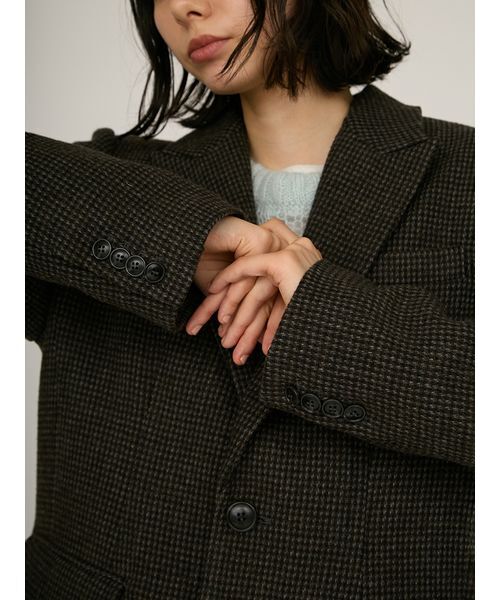 emmi（エミ）の「ウールチェックジャケット（テーラードジャケット・レディース・ブラウン/ダークグレー・0/1）」の11枚目の写真