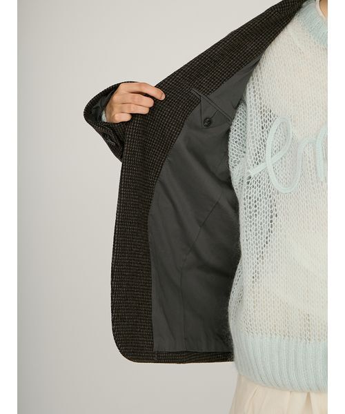 emmi（エミ）の「ウールチェックジャケット（テーラードジャケット・レディース・ブラウン/ダークグレー・0/1）」の13枚目の写真