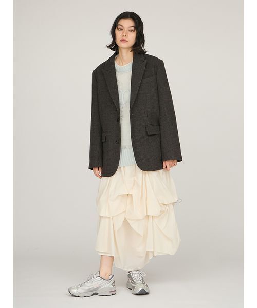 emmi（エミ）の「ウールチェックジャケット（テーラードジャケット・レディース・ブラウン/ダークグレー・0/1）」の16枚目の写真