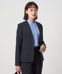 【美品】ユナイテッドアローズ グリーンレーベル ノーカラー ダブルカラー 洗える グリーンレーベルリラクシング ユナイテッドアローズ green