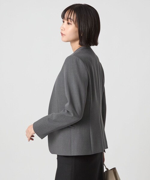 セール】ダブルクロス ノーラペル ジャケット ウォッシャブル