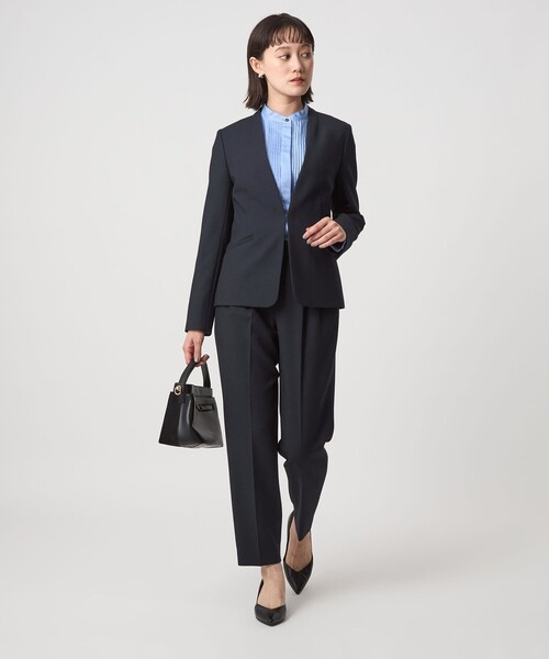 GREEN LABEL RELAXING ノーカラーダブルジャケット スーツ M GREEN LABEL RELAXING ノーカラーダブルジャケット スーツ M