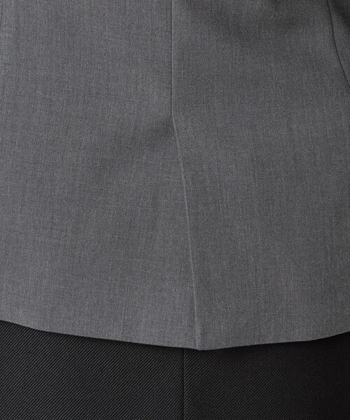 green label relaxing（グリーンレーベルリラクシング）の「ダブルクロス ノーラペル ジャケット ウォッシャブル ストレッチ（ノーカラージャケット・レディース・ブラック/ネイビー/ベージュ/グレー・42/40/38/36/34/46/44）」の14枚目の写真