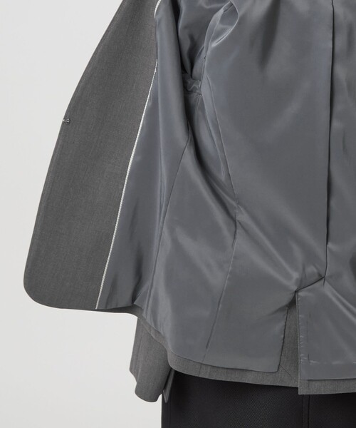 green label relaxing（グリーンレーベルリラクシング）の「ダブルクロス ノーラペル ジャケット ウォッシャブル ストレッチ（ノーカラージャケット・レディース・ブラック/ネイビー/ベージュ/グレー・42/40/38/36/34/46/44）」の16枚目の写真