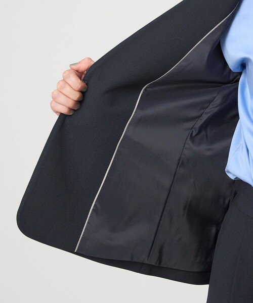 ダブルクロス ノーラペル ジャケット ウォッシャブル ストレッチ（ノー