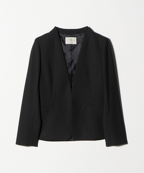 ダブルクロス ノーラペル ジャケット ウォッシャブル ストレッチ（ノー