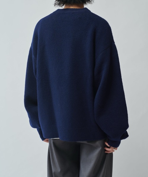 Neucon/ニューコン】ツイストZIPデザインオーバサイズクルーネック