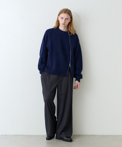 molli ネイビー クルーネックニットセーター セール】抗菌防臭TCミラノリブクルーネックニット（ニット/セーター