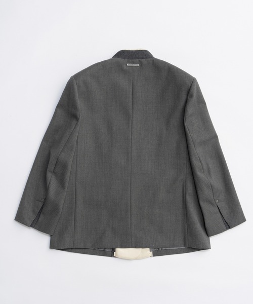 PRANK PROJECT（プランクプロジェクト）の「ノーカラービッグジャケット / No Collar Big Jacket（ノーカラージャケット・レディース・グレー/ブラック・FREE）」の16枚目の写真