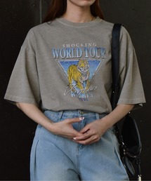 【spiritoso】World Tourタイガープリント ピグメントTシャツ