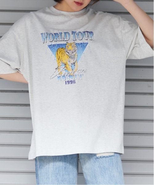 spiritoso(スピリトーゾ)の「【spiritoso】World Tourタイガープリント ピグメントTシャツ(Tシャツ/カットソー・レディース・ブラウン/ライトグリーン/ラベンダー/サックスブルー/グレイッシュベージュ/ライトグレー・FREE)」の16枚目の写真