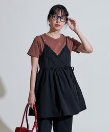 FREAK'S STORE（フリークスストア）の「レースギャザーカシュクールチュニック＜セットアップ対応＞（チュニック）」