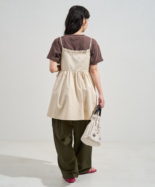 FREAK'S STORE(フリークスストア)の「レースギャザーカシュクールチュニック<セットアップ対応>(チュニック・レディース・オフホワイト/ブルー/ブラック/オリーブ・フリ-)」の7枚目の写真