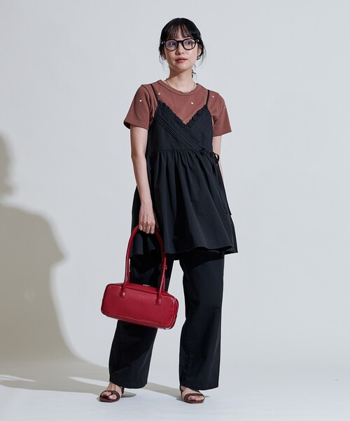FREAK'S STORE(フリークスストア)の「レースギャザーカシュクールチュニック<セットアップ対応>(チュニック・レディース・オフホワイト/ブルー/ブラック/オリーブ・フリ-)」の14枚目の写真