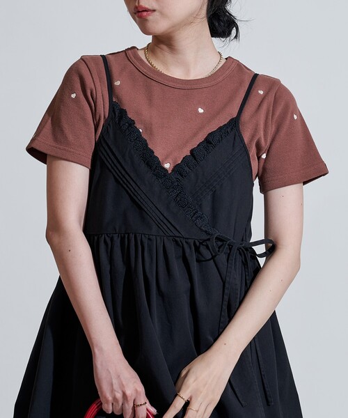 FREAK'S STORE(フリークスストア)の「レースギャザーカシュクールチュニック<セットアップ対応>(チュニック・レディース・オフホワイト/ブルー/ブラック/オリーブ・フリ-)」の19枚目の写真