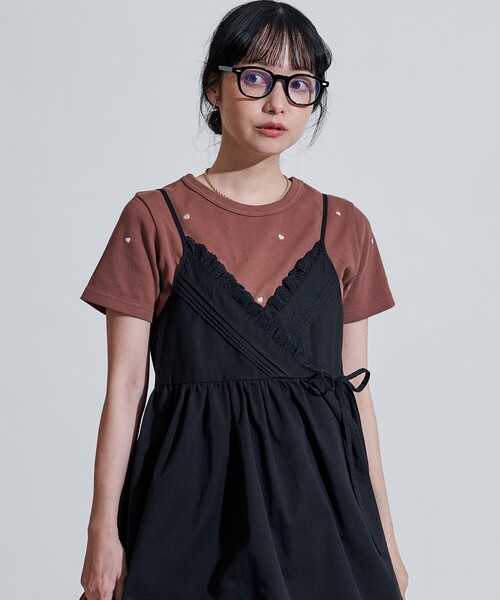 FREAK'S STORE(フリークスストア)の「レースギャザーカシュクールチュニック<セットアップ対応>(チュニック・レディース・オフホワイト/ブルー/ブラック/オリーブ・フリ-)」の21枚目の写真