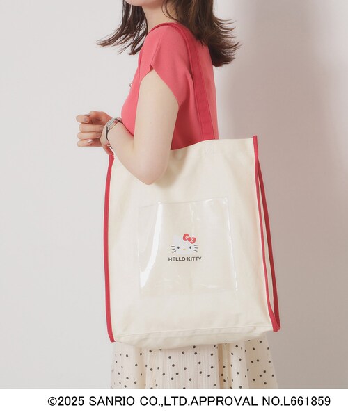 ITS'DEMO（イッツデモ）の「＜サンリオキャラクターズ＞クリアポケットトート【A4対応】（トートバッグ・レディース・ブラック/サックスブルー/レッド系1/グリーン/ピンク系・00）」の5枚目の写真