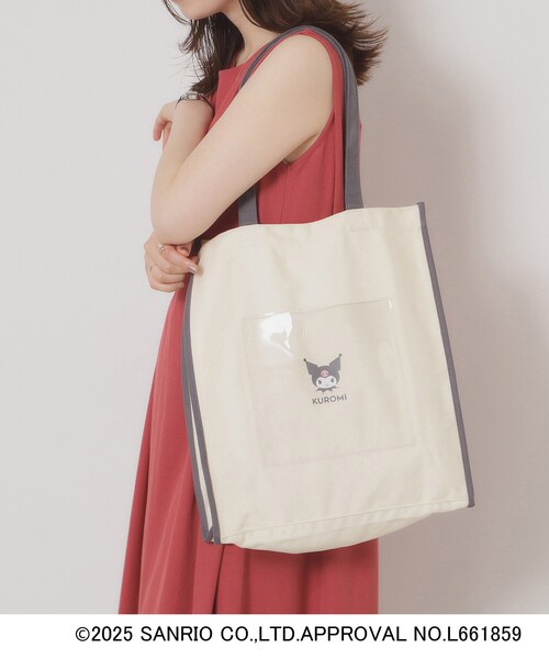 ITS'DEMO（イッツデモ）の「＜サンリオキャラクターズ＞クリアポケットトート【A4対応】（トートバッグ・レディース・ブラック/サックスブルー/レッド系1/グリーン/ピンク系・00）」の2枚目の写真