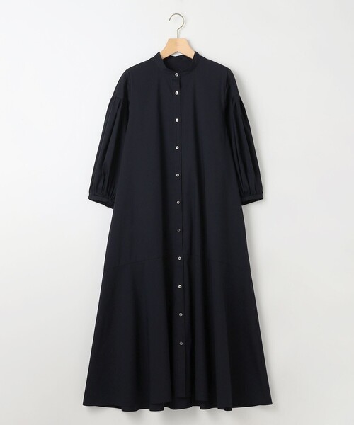 組曲 クミキョク ブラック シャツワンピース コンパクトシャーティング ワンピース（シャツワンピース