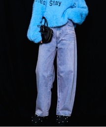 【人気⭐MAISON SPECIAL】紫　パンツ　サイズM セール】《UNISEX》Crochet Side Line Easy Straight Pants