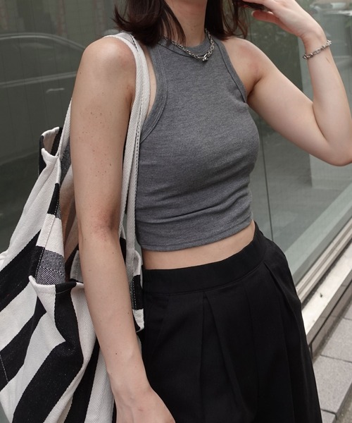 CORNERS（コーナーズ）の「アメスリショートタンク（タンクトップ・レディース・グレー/ホワイト/ブラック・M）」の7枚目の写真