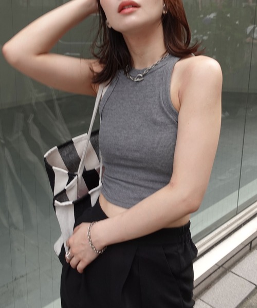 CORNERS（コーナーズ）の「アメスリショートタンク（タンクトップ・レディース・グレー/ホワイト/ブラック・M）」の9枚目の写真