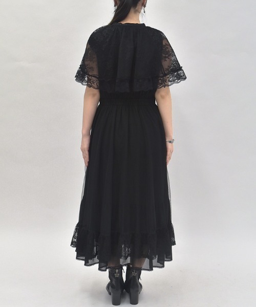 axes femme（アクシーズファム）の「ドロストレースケープワンピース（ワンピース・レディース・ミント/キナリ/ブラック・LARGE/MEDIUM）」の5枚目の写真