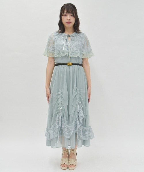 axes femme（アクシーズファム）の「ドロストレースケープワンピース（ワンピース・レディース・ミント/キナリ/ブラック・LARGE/MEDIUM）」の6枚目の写真