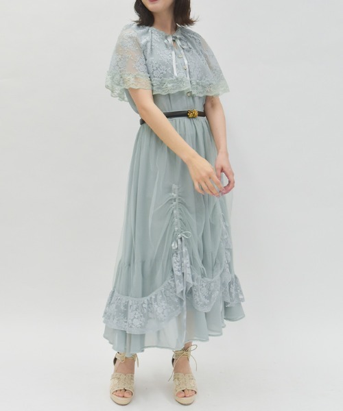 axes femme（アクシーズファム）の「ドロストレースケープワンピース（ワンピース・レディース・ミント/キナリ/ブラック・LARGE/MEDIUM）」の8枚目の写真