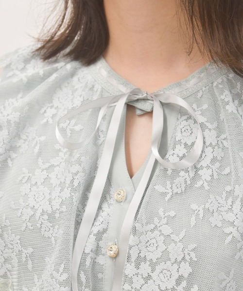 axes femme（アクシーズファム）の「ドロストレースケープワンピース（ワンピース・レディース・ミント/キナリ/ブラック・LARGE/MEDIUM）」の9枚目の写真