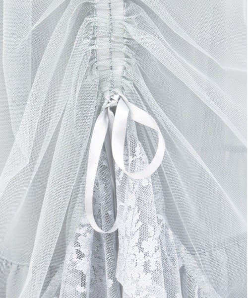 axes femme（アクシーズファム）の「ドロストレースケープワンピース（ワンピース・レディース・ミント/キナリ/ブラック・LARGE/MEDIUM）」の10枚目の写真