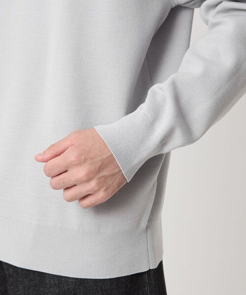 green label relaxing（グリーンレーベルリラクシング）の「ポリエステル ウール ミラノリブ クルーネック ニット（ニット/セーター・メンズ・ライトグレー/ブラック/ターコイズブルー・S/M/L/XL）」の15枚目の写真