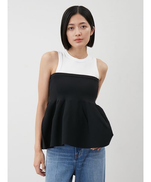 Mila Owen(ミラオーウェン)の「【セットアイテム】ペプラムベアニットアメスリタンクSET(タンクトップ・レディース・その他/キャメル/ブラック・0/1)」の9枚目の写真