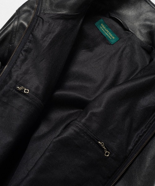 WILD LIFE TAILOR Adam et Rope'（ワイルドテーラーアダムエロペ　）の「【WILD LIFE TAILOR】GOAT LEATHER RACING BLOUSON（ブルゾン・メンズ・ブラック・S/M/L）」の5枚目の写真