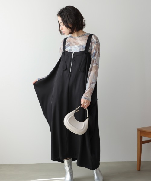 Bou Jeloud（ブージュルード）の「ジップ変形ジャンスカ（ジャンパースカート・レディース・ブラック/グレー・38）」の4枚目の写真