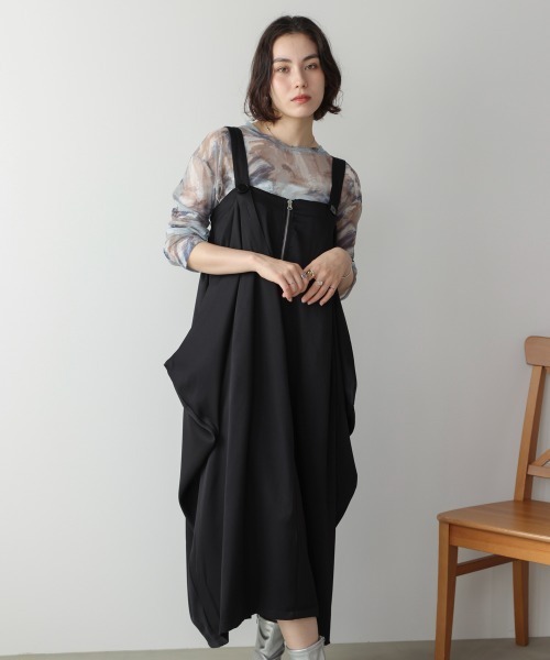 Bou Jeloud（ブージュルード）の「ジップ変形ジャンスカ（ジャンパースカート・レディース・ブラック/グレー・38）」の7枚目の写真