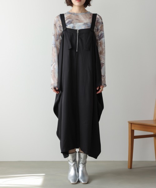 Bou Jeloud（ブージュルード）の「ジップ変形ジャンスカ（ジャンパースカート・レディース・ブラック/グレー・38）」の11枚目の写真