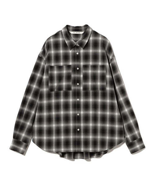 Ray BEAMS（レイビームス）の「オンブレチェック ビッグ シャツ（シャツ/ブラウス・レディース・ダークブラウン/ブラック・ONE SIZE）」の20枚目の写真