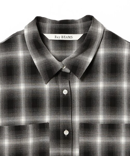 Ray BEAMS（レイビームス）の「オンブレチェック ビッグ シャツ（シャツ/ブラウス・レディース・ダークブラウン/ブラック・ONE SIZE）」の21枚目の写真