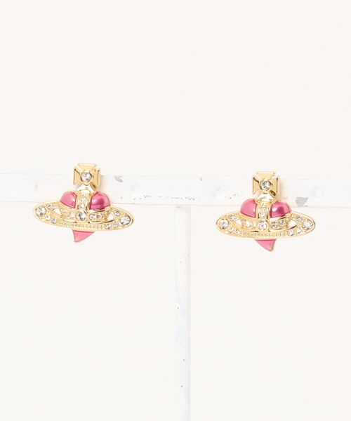 Vivienne Westwood（ヴィヴィアンウエストウッド）の「NEW DIAMANTE HEART EARRINGS（イヤリング・レディース・シルバー/ラベンダー/ブルー系その他/ピンク・FREE）」の2枚目の写真