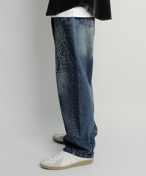 Subciety（サブサエティ）の「Cobweb curved denim pants（デニムパンツ・メンズ・インディゴブルー/ブラック・X-LARGE/LARGE/MEDIUM/SMALL）」の18枚目の写真